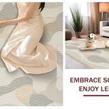 Ultra Soft Area Rug, Non Slip, Stain Resistant, Washable Area Rugs for Living Room, Bedroom, Artisan Crafted Wavy Jute Elegance(Beige)