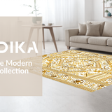 Ultra Soft Area Rug, Non Slip, Stain Resistant, Washable Area Rugs for Living Room, Bedroom, Artful Whimsical Knitted Touch(Gold)