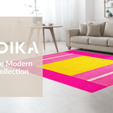 Ultra Soft Area Rug, Non Slip, Stain Resistant, Washable Area Rugs for Living Room, Bedroom, Charming Bright Colorful Pattern(Pink)