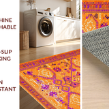 Ultra Soft Area Rug, Non Slip, Stain Resistant, Washable Area Rugs for Living Room, Bedroom, Dynamic Artisan Woven Palette(Orange)