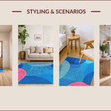 Ultra Soft Area Rug, Non Slip, Stain Resistant, Washable Area Rugs for Living Room, Bedroom, Abstract Modern Jardin(Blue)