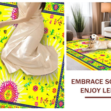 Ultra Soft Area Rug, Non Slip, Stain Resistant, Washable Area Rugs for Living Room, Bedroom, Bright Cheerful Radiant Composition(Yellow)