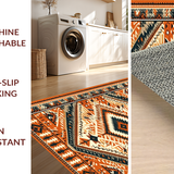 Ultra Soft Area Rug, Non Slip, Stain Resistant, Washable Area Rugs for Living Room, Bedroom, Elegant Organic Shape Motif(Orange)