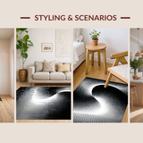 Chic Black and White Vortex Design(Black)