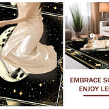 Ultra Soft Area Rug, Non Slip, Stain Resistant, Washable Area Rugs for Living Room, Bedroom, Intricate Lunar and Serpent Fusion(Gold)