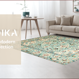 Ultra Soft Area Rug, Non Slip, Stain Resistant, Washable Area Rugs for Living Room, Bedroom, Elegant Pastel Floral Motif(Blue)