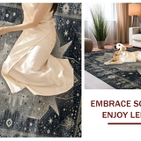 Ultra Soft Area Rug, Non Slip, Stain Resistant, Washable Area Rugs for Living Room, Bedroom, Elegant Ombre Cosmic Design(Gray)