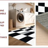 Ultra Soft Area Rug, Non Slip, Stain Resistant, Washable Area Rugs for Living Room, Bedroom, Modern Black and White Living Room Washable Rug(Black)