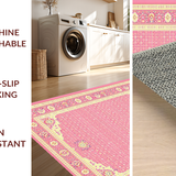 Ultra Soft Area Rug, Non Slip, Stain Resistant, Washable Area Rugs for Living Room, Bedroom, Cozy Taffeta Floral Aesthetic(Pink)