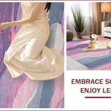 Ultra Soft Area Rug, Non Slip, Stain Resistant, Washable Area Rugs for Living Room, Bedroom, Vibrant Multicolored Artful Design(Pink)