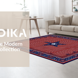 Ultra Soft Area Rug, Non Slip, Stain Resistant, Washable Area Rugs for Living Room, Bedroom, Charming Multi-Hued Rustic Appeal(Red)