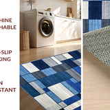 Stylish Abstract Blue Tiled(Blue)