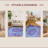 Ultra Soft Area Rug, Non Slip, Stain Resistant, Washable Area Rugs for Living Room, Bedroom, Luxurious Textured Geometric Layout(Blue)