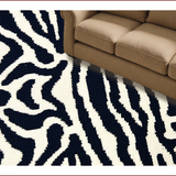 Ultra Soft Area Rug, Non Slip, Stain Resistant, Washable Area Rugs for Living Room, Bedroom, Boho Zebra Print Black and White Laundry Rug(Black)