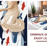 Ultra Soft Area Rug, Non Slip, Stain Resistant, Washable Area Rugs for Living Room, Bedroom, Lively Whale Graphic Composition(White)