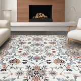 Ultra Soft Area Rug, Non Slip, Stain Resistant, Washable Area Rugs for Living Room, Bedroom, Rustic Earthy Toned Elegance(White)