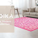 Ultra Soft Area Rug, Non Slip, Stain Resistant, Washable Area Rugs for Living Room, Bedroom, Pastel Playful Round Educational Accent(Pink)