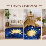 Ultra Soft Area Rug, Non Slip, Stain Resistant, Washable Area Rugs for Living Room, Bedroom, Stellar Dreamy Moonlit Pattern(Blue)