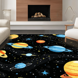 Ultra Soft Area Rug, Non Slip, Stain Resistant, Washable Area Rugs for Living Room, Bedroom, Astronomical Bold Patterned Decor(Yellow)