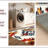 Ultra Soft Area Rug, Non Slip, Stain Resistant, Washable Area Rugs for Living Room, Bedroom, Southwestern Ivory Bathroom Rug with Non-Slip Backing(Red)