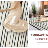 Kitchen Tassel Black White Striped Braided Farmhouse Decor(Beige)