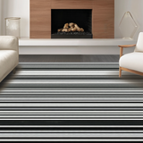 Ultra Soft Area Rug, Non Slip, Stain Resistant, Washable Area Rugs for Living Room, Bedroom, Rustic Minimalist Graphic Pattern(Black)