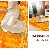 Ultra Soft Area Rug, Non Slip, Stain Resistant, Washable Area Rugs for Living Room, Bedroom, Trendy Vibrant Swirled Color Canvas(Orange)