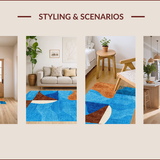Ultra Soft Area Rug, Non Slip, Stain Resistant, Washable Area Rugs for Living Room, Bedroom, Abstract Modern Soft Non-Slip Living Room(Blue)