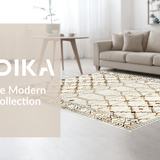 Ultra Soft Area Rug, Non Slip, Stain Resistant, Washable Area Rugs for Living Room, Bedroom, Contemporary Warm Toned Geometric(Beige)