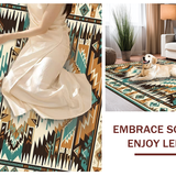 Ultra Soft Area Rug, Non Slip, Stain Resistant, Washable Area Rugs for Living Room, Bedroom, Bold Colorful Ethnic Artistry(Brown)