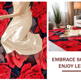 Ultra Soft Area Rug, Non Slip, Stain Resistant, Washable Area Rugs for Living Room, Bedroom, Luxurious Red Petal Arrangement(Red)