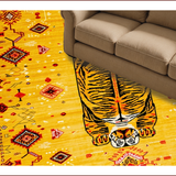 Ultra Soft Area Rug, Non Slip, Stain Resistant, Washable Area Rugs for Living Room, Bedroom, Vintage Boho Leopard Print(Yellow)