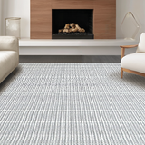 Ultra Soft Area Rug, Non Slip, Stain Resistant, Washable Area Rugs for Living Room, Bedroom, Contemporary Subtle Diamond Motif(Gray)