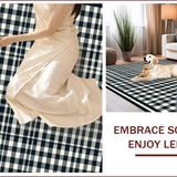 Ultra Soft Area Rug, Non Slip, Stain Resistant, Washable Area Rugs for Living Room, Bedroom, Elegant Low-Contrast Geometric Motif(Black)