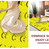 Ultra Soft Area Rug, Non Slip, Stain Resistant, Washable Area Rugs for Living Room, Bedroom, Delightful Colorful Character Design(Yellow)