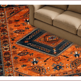 Ultra Soft Area Rug, Non Slip, Stain Resistant, Washable Area Rugs for Living Room, Bedroom, Vibrant Rustic Abstract Aesthetic(Orange)