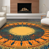 Ultra Soft Area Rug, Non Slip, Stain Resistant, Washable Area Rugs for Living Room, Bedroom, Chic Minimalist Circular Pattern(Orange)