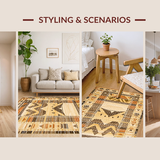 Ultra Soft Area Rug, Non Slip, Stain Resistant, Washable Area Rugs for Living Room, Bedroom, Energetic Wild Animal Patterns(Beige)