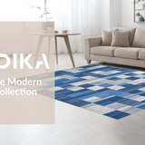 Ultra Soft Area Rug, Non Slip, Stain Resistant, Washable Area Rugs for Living Room, Bedroom, Elegant Abstract Geometric Design(Blue)