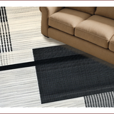 Ultra Soft Area Rug, Non Slip, Stain Resistant, Washable Area Rugs for Living Room, Bedroom, Monochromatic Abstract Wool Rug for Minimalist Decor(Black)