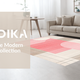 Ultra Soft Area Rug, Non Slip, Stain Resistant, Washable Area Rugs for Living Room, Bedroom, Graceful Contemporary Patterned Flow(Pink)