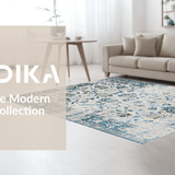 Ultra Soft Area Rug, Non Slip, Stain Resistant, Washable Area Rugs for Living Room, Bedroom, Contemporary Gray Tiled Design(Beige)