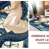 Ultra Soft Area Rug, Non Slip, Stain Resistant, Washable Area Rugs for Living Room, Bedroom, Nautical Kraken Tentacle Rug Masterpiece With Artistic Ocean Wave Pattern(Blue)