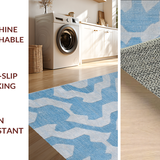 Ultra Soft Area Rug, Non Slip, Stain Resistant, Washable Area Rugs for Living Room, Bedroom, Graceful Bow Tie Rug Aesthetic Preppy Decor Cute Girly Bathroom Carpet(Blue)