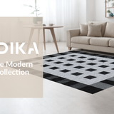 Ultra Soft Area Rug, Non Slip, Stain Resistant, Washable Area Rugs for Living Room, Bedroom, Elegant Geometric Patterned Design(Black)