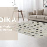 Ultra Soft Area Rug, Non Slip, Stain Resistant, Washable Area Rugs for Living Room, Bedroom, Contemporary Charcoal and Beige Design(Beige)