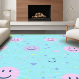Ultra Soft Area Rug, Non Slip, Stain Resistant, Washable Area Rugs for Living Room, Bedroom, Charming Interactive Child-Friendly Style(Blue)