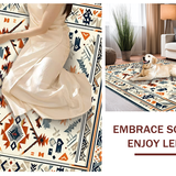 Ultra Soft Area Rug, Non Slip, Stain Resistant, Washable Area Rugs for Living Room, Bedroom, Serene Neutral Diamond Weave(Beige)