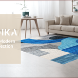 Ultra Soft Area Rug, Non Slip, Stain Resistant, Washable Area Rugs for Living Room, Bedroom, Modern Abstract Grey Blue Living Room Rug(Blue) - ODIKA