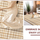 Ultra Soft Area Rug, Non Slip, Stain Resistant, Washable Area Rugs for Living Room, Bedroom, Contemporary Earthy Toned Plaid(Beige)